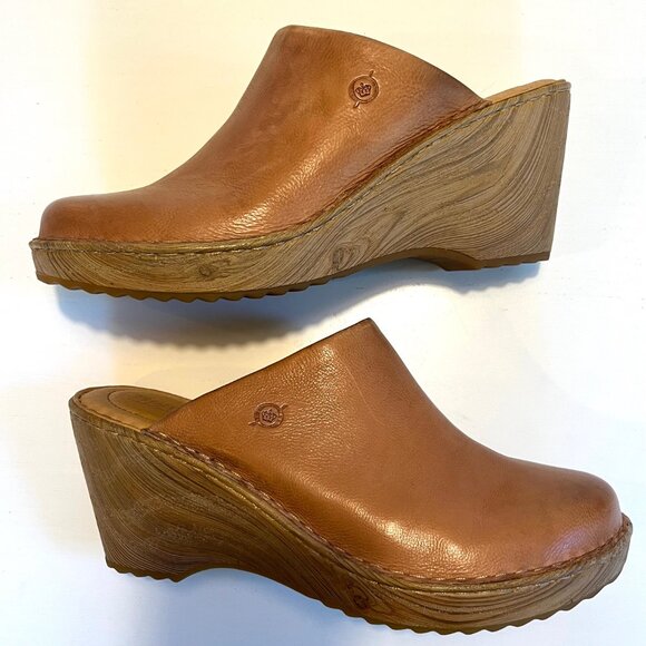 NWOT Born Natalie Tan Leather Clogs | Size 10 - Picture 4 of 8